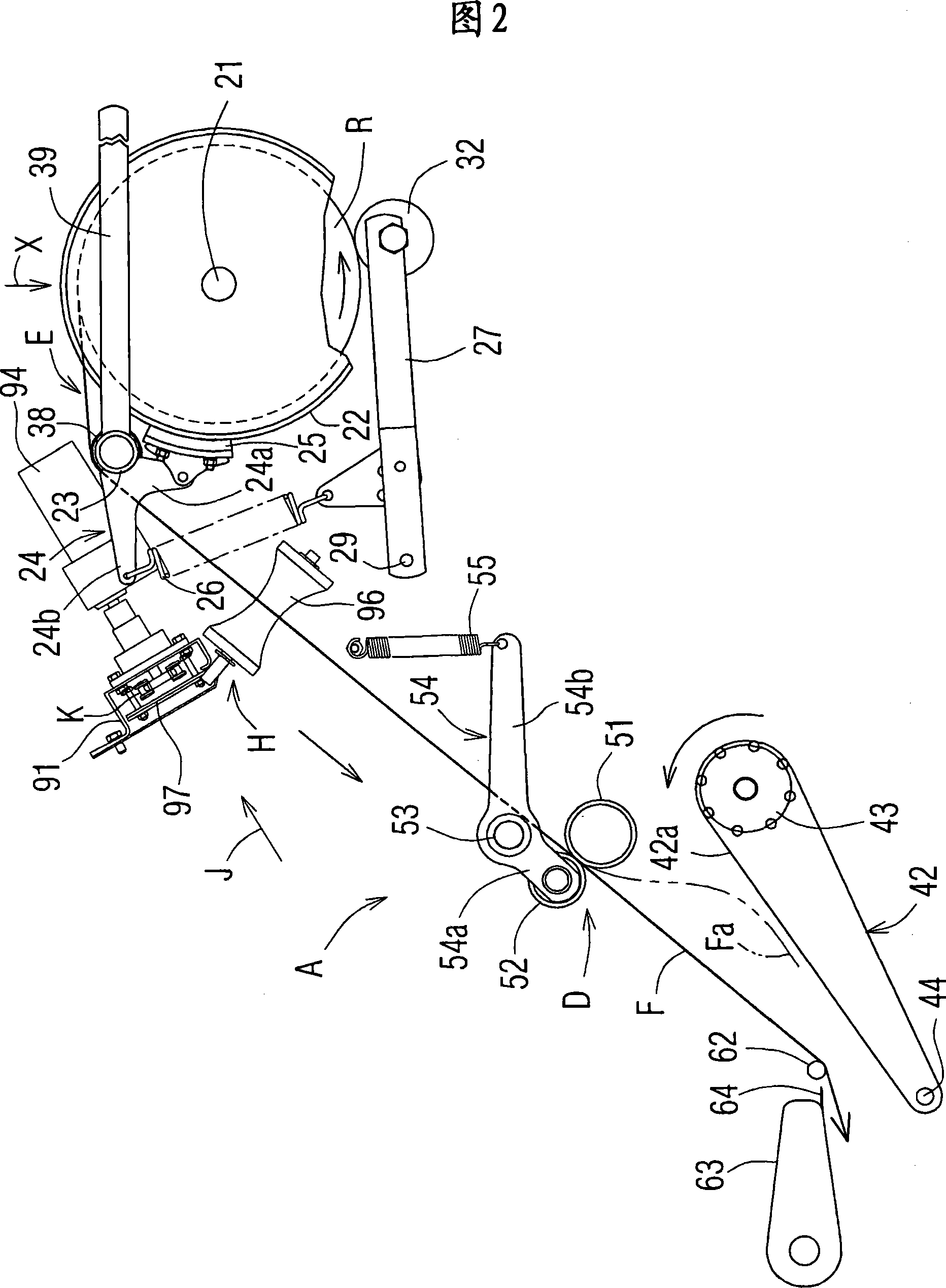 Film letting-off device for roll baler, and method for winding film on rolled bale