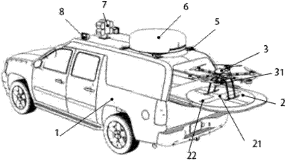 Small-sized unmanned aerial vehicle emergency command vehicle and command system and method