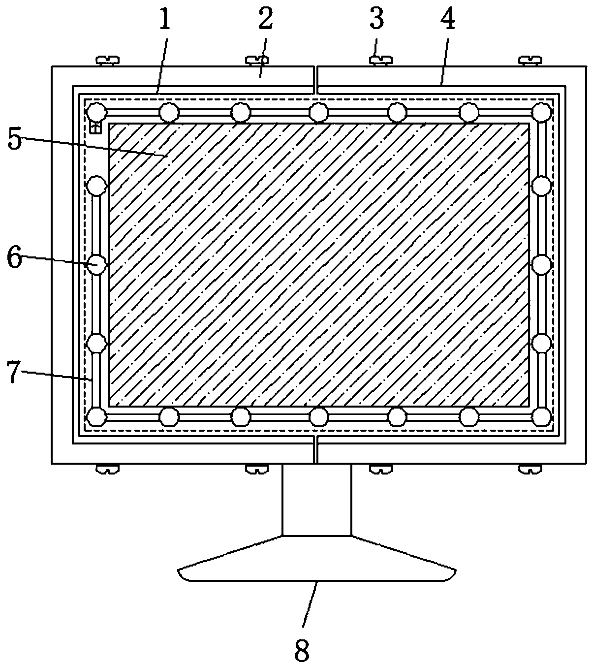 A television set with screen shield for household use