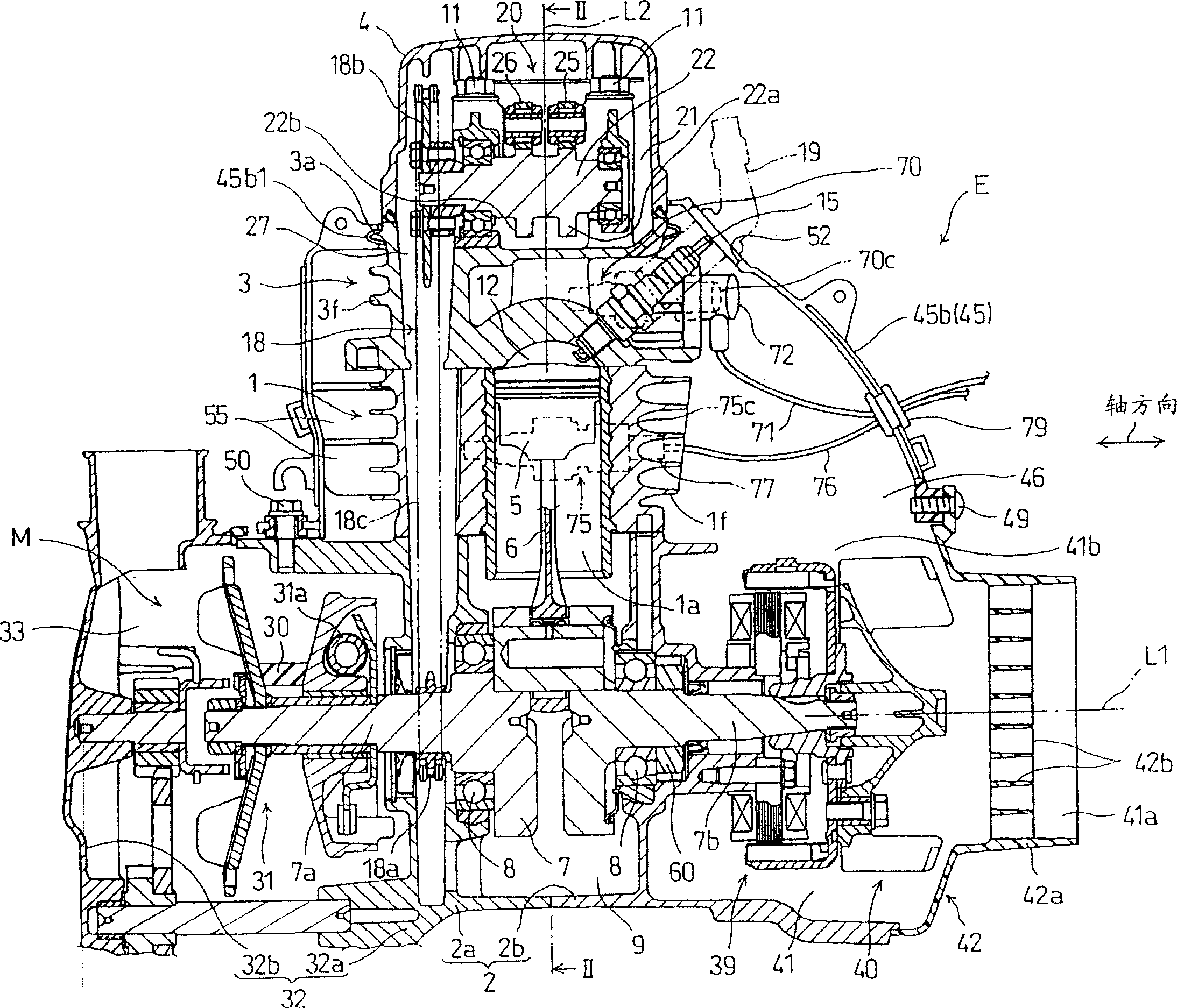 Air cooling internal combustion engine with sensor for detecting ic engine state