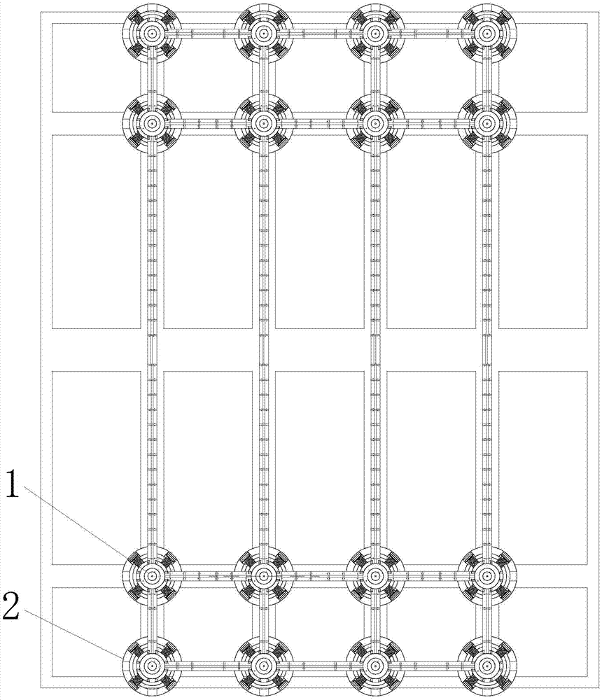 Pillar interconnecting aseismic structure for pseudo-classic architecture