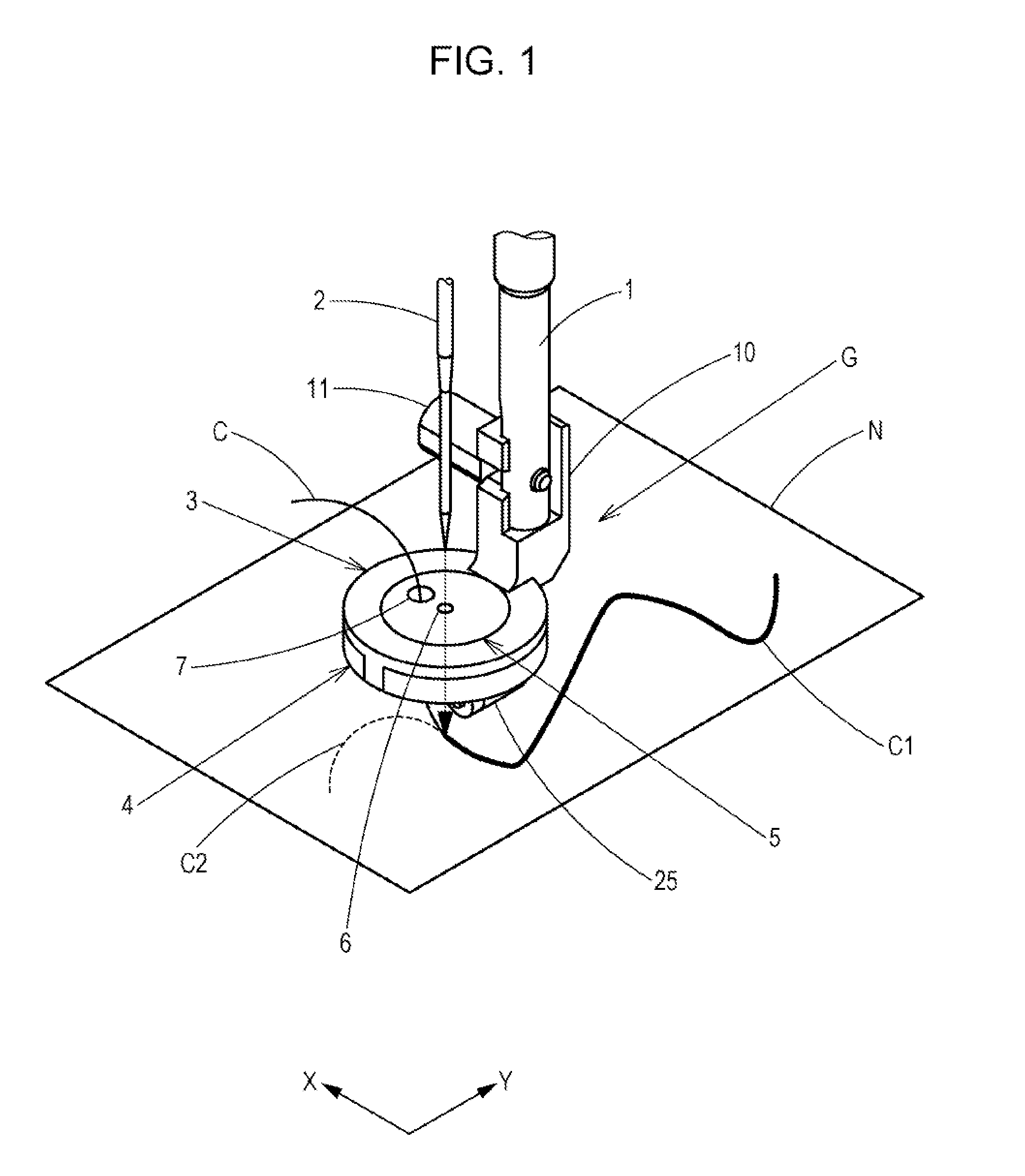 Cord guide device and sewing machine provided with same