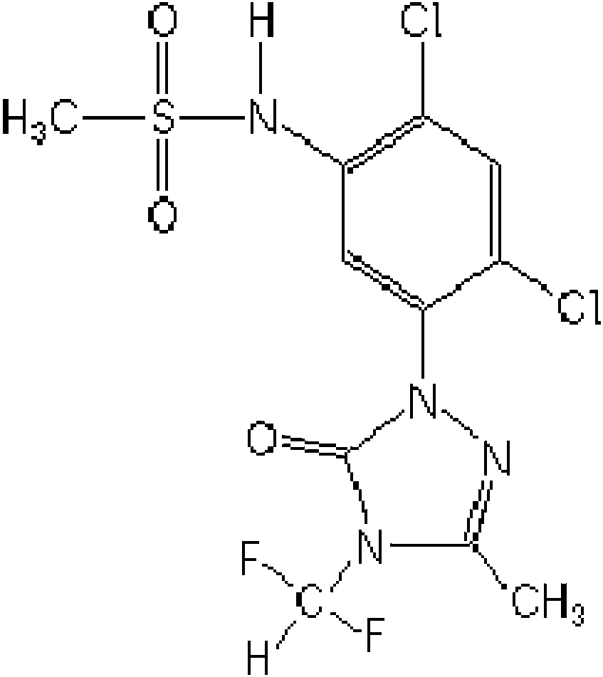 A process for preparing a novel formulation of sulfentrazone and use of the same