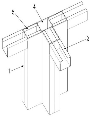 Spliced special-shaped concrete filled steel tubular column beam-column connecting joint and construction method thereof