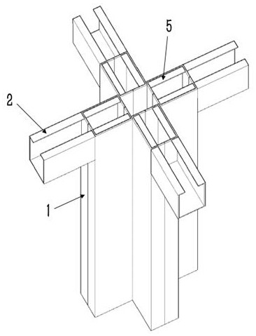 Spliced special-shaped concrete filled steel tubular column beam-column connecting joint and construction method thereof