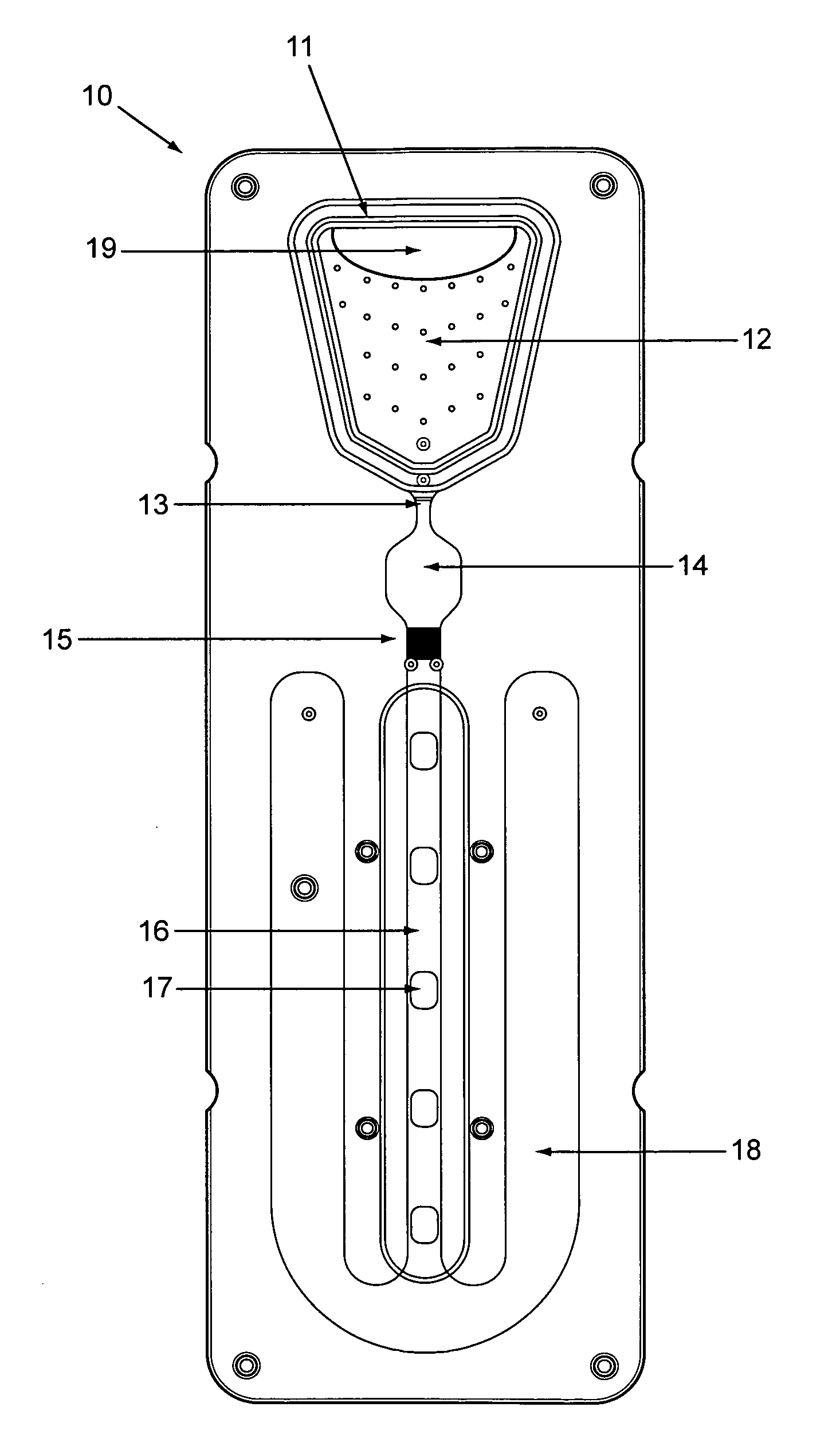 Analytical cartridge with fluid flow control