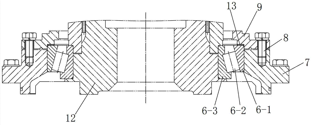 Method for adjusting clearance of bearing at upper part of heavy loaded planetary reducer of coal cutter cutting unit