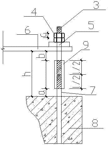 Building steel-column foundation lengthening bolt and lengthening method thereof