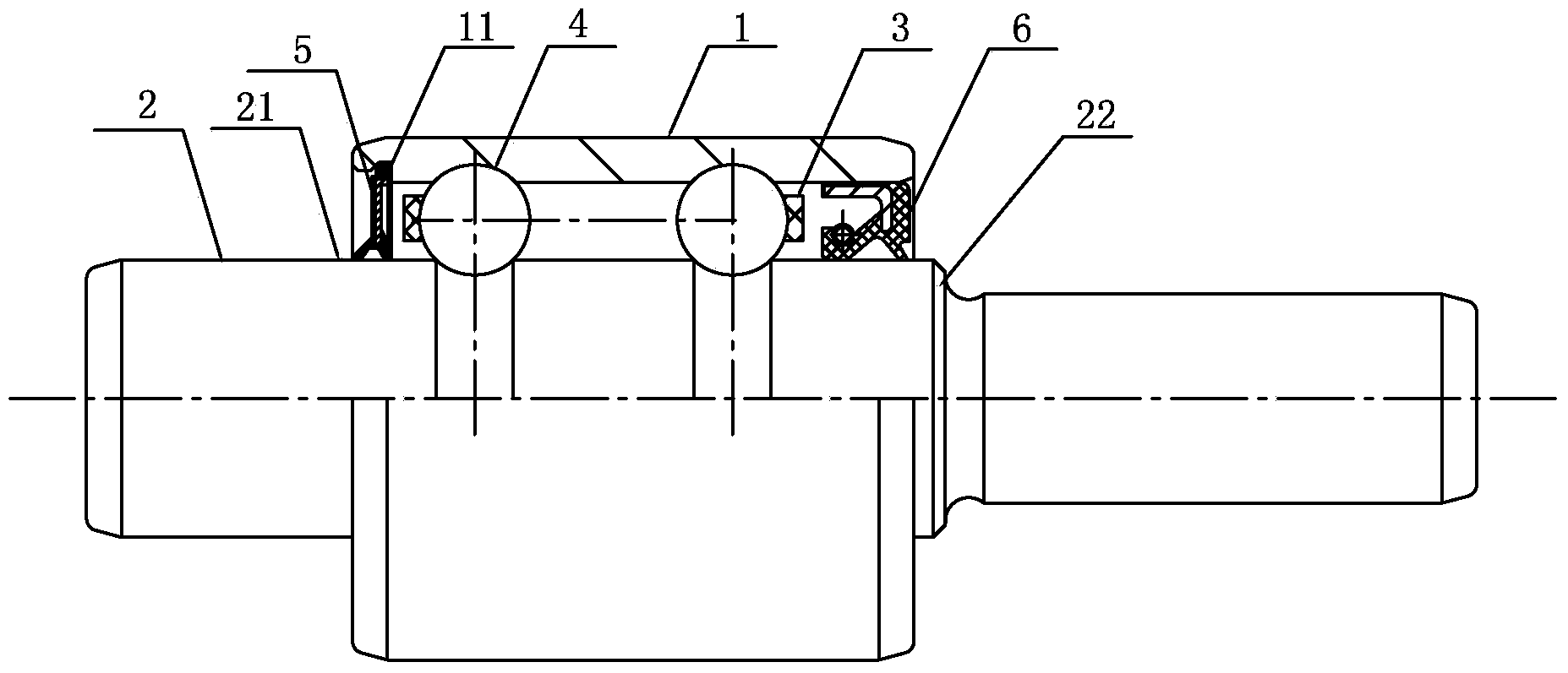 Water pump shaft connecting bearing with sealing structure