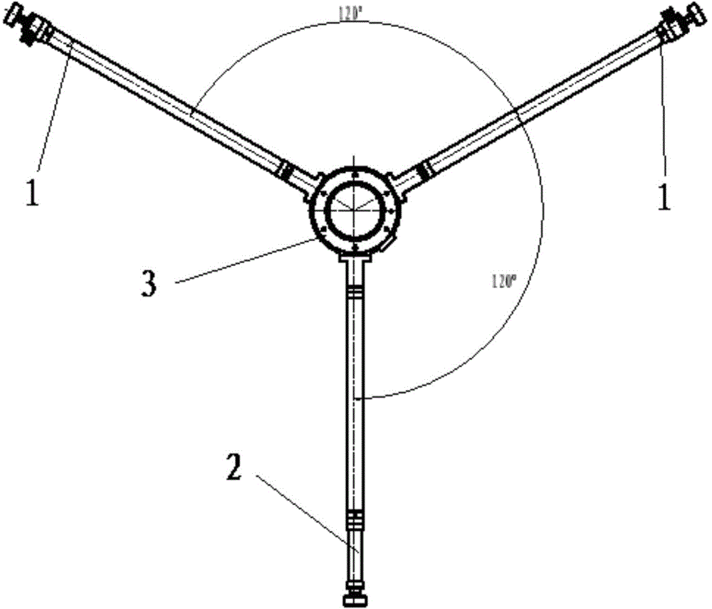Rigid multi-leg supporting and centering structure with supporting radius being adjustable