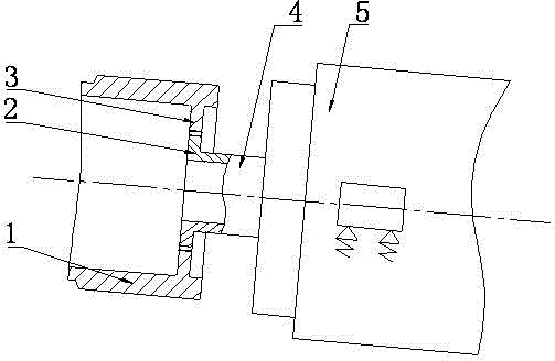 Connecting structure for main shaft and gearbox of horizontal-axis wind turbine unit