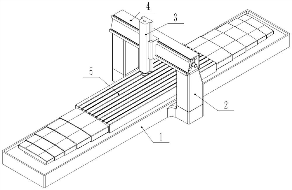 Self-straightening machine tool cross beam