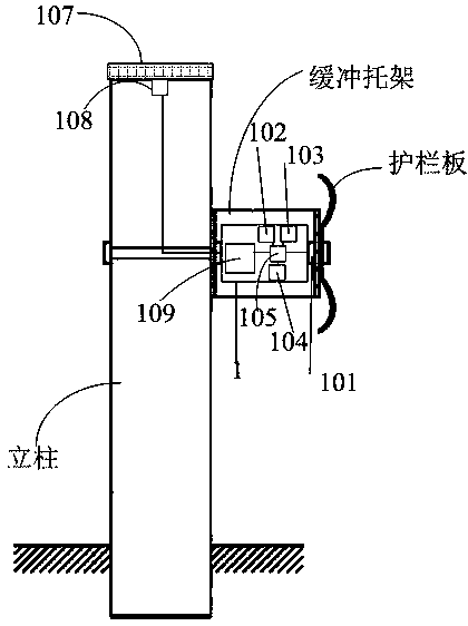 A guardrail collision detection device, system and method