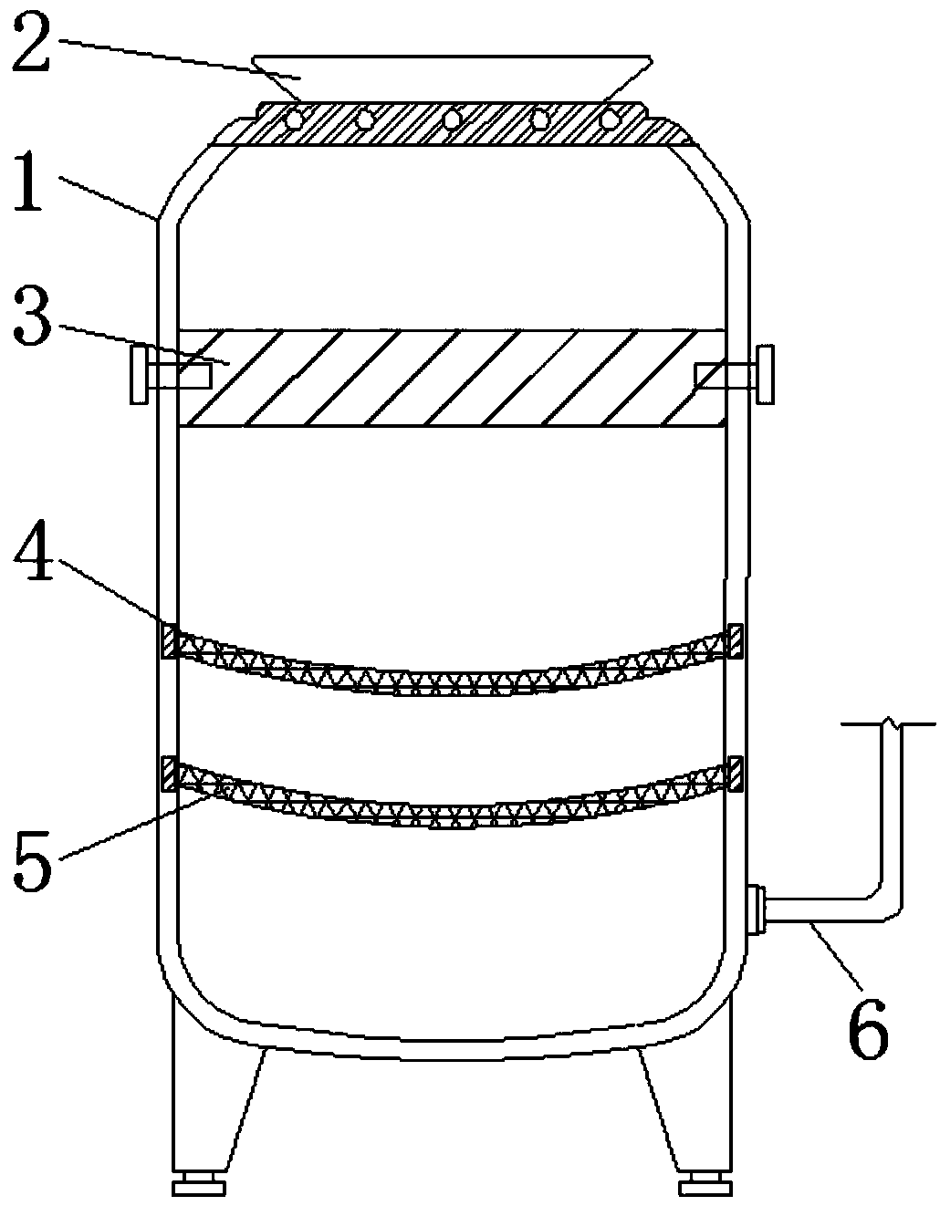 Filtering device for lithium sulfate concentrate for lithium mica production