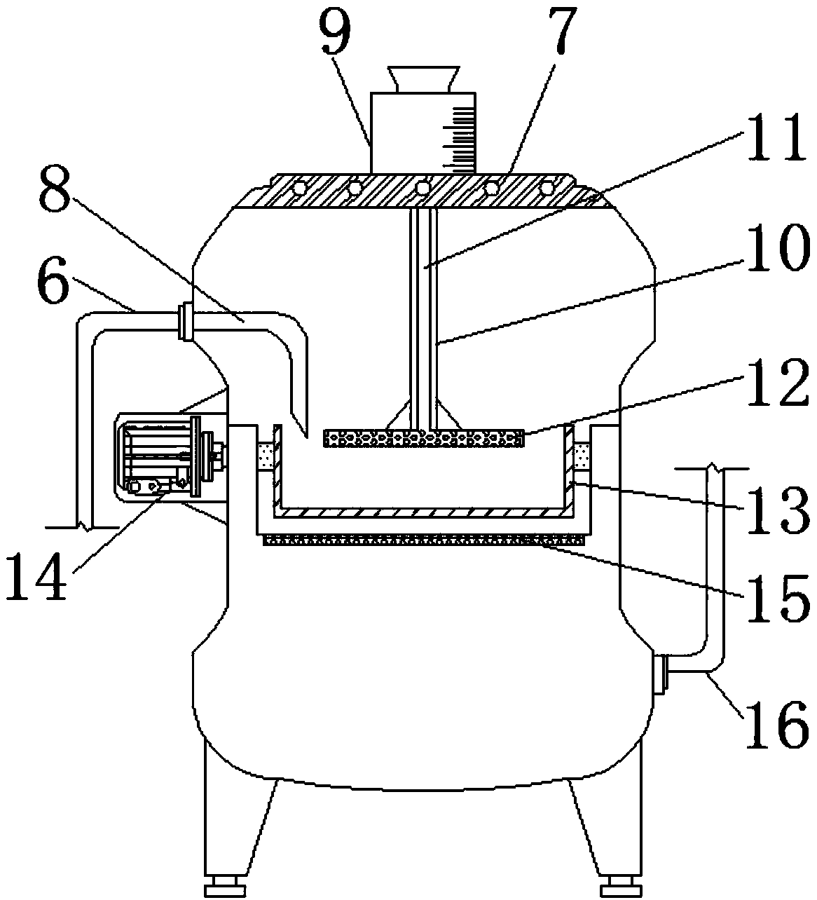 Filtering device for lithium sulfate concentrate for lithium mica production
