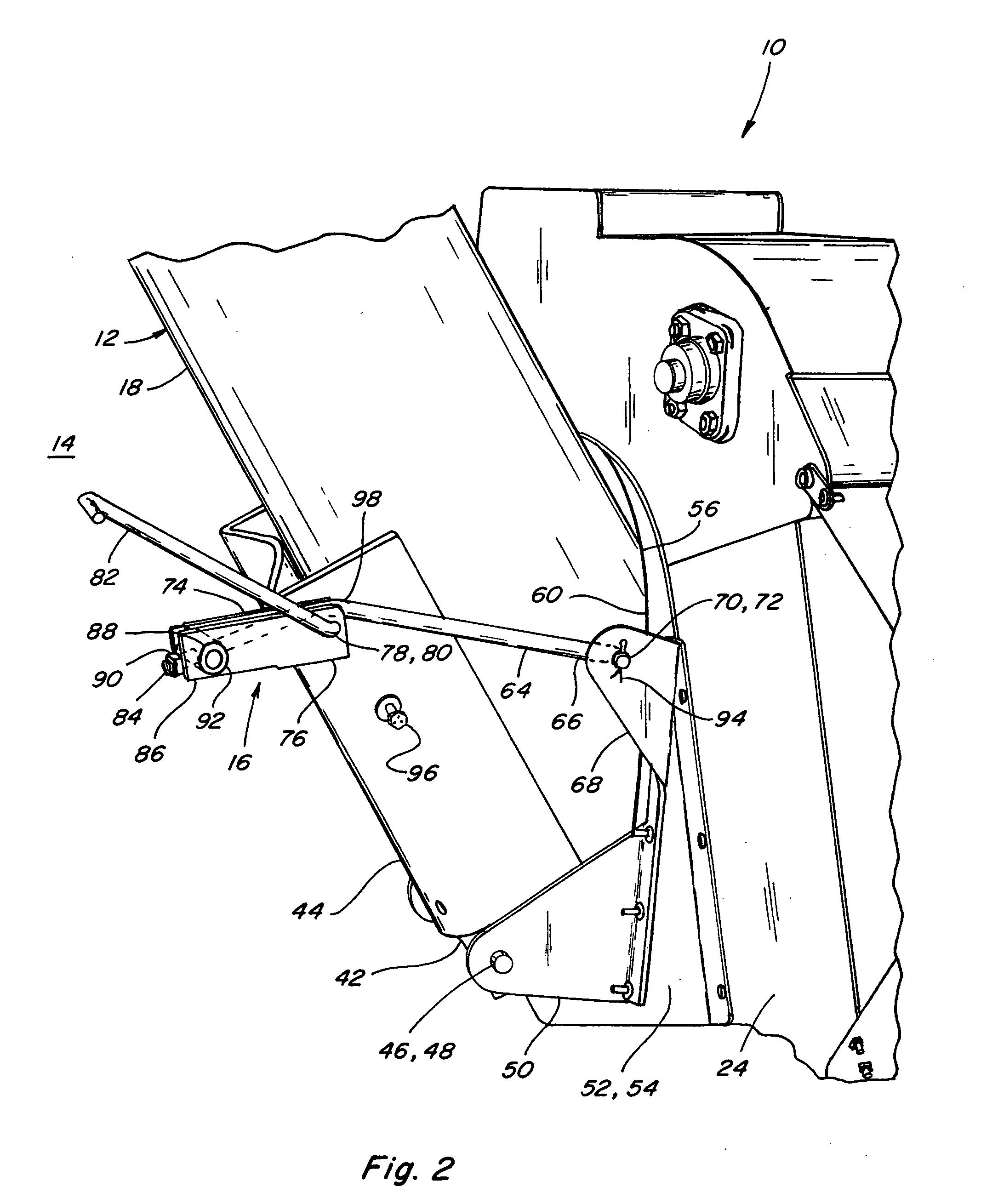 Pivoting conveyor including a holding mechanism configurable for holding the conveyor in multiple positions