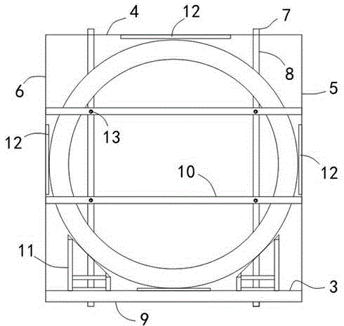 On-vehicle package box for large-diameter annular workpiece and ultra-large type grading ring package structure