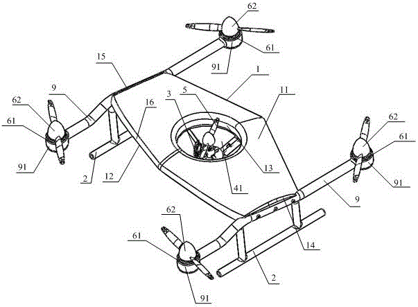 An aerodynamically optimized fuel-electric hybrid multi-rotor aircraft