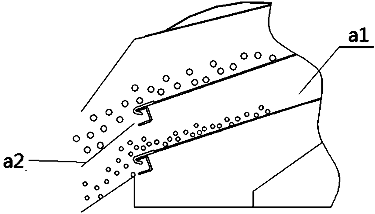 Material distribution device and vibrating screening machine