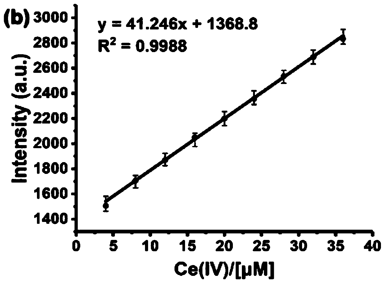 Fluorescence detection reagent for tetravalent cerium ions and fluorescence detection method thereof