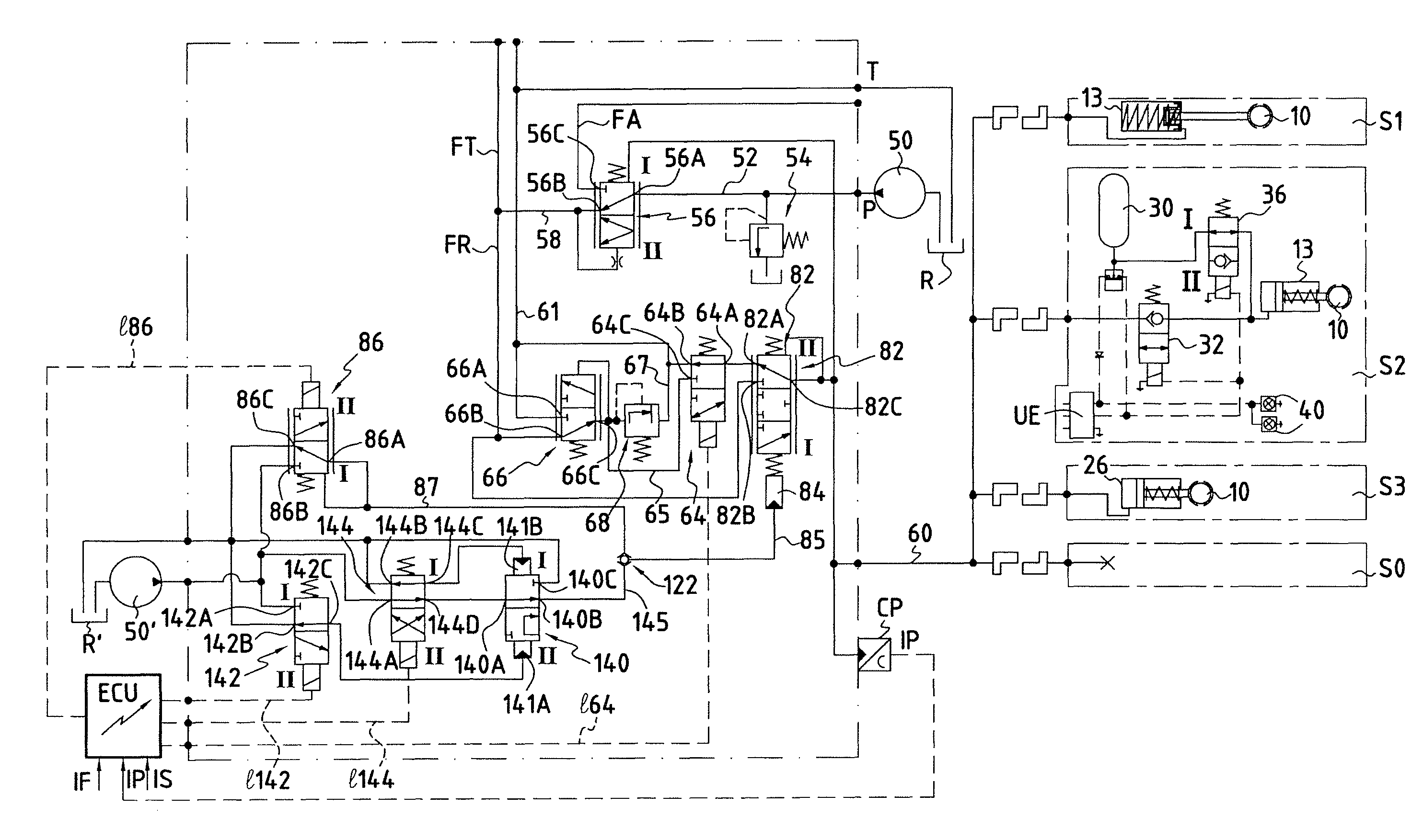 Device for controlling hydraulic braking of a trailer hitched to a tractor