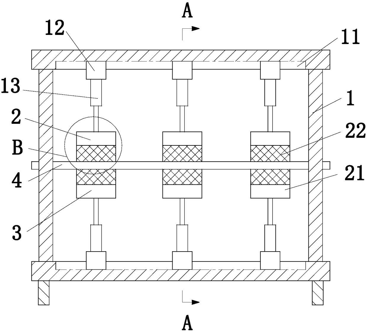 Lead-acid storage battery plate dust removing device