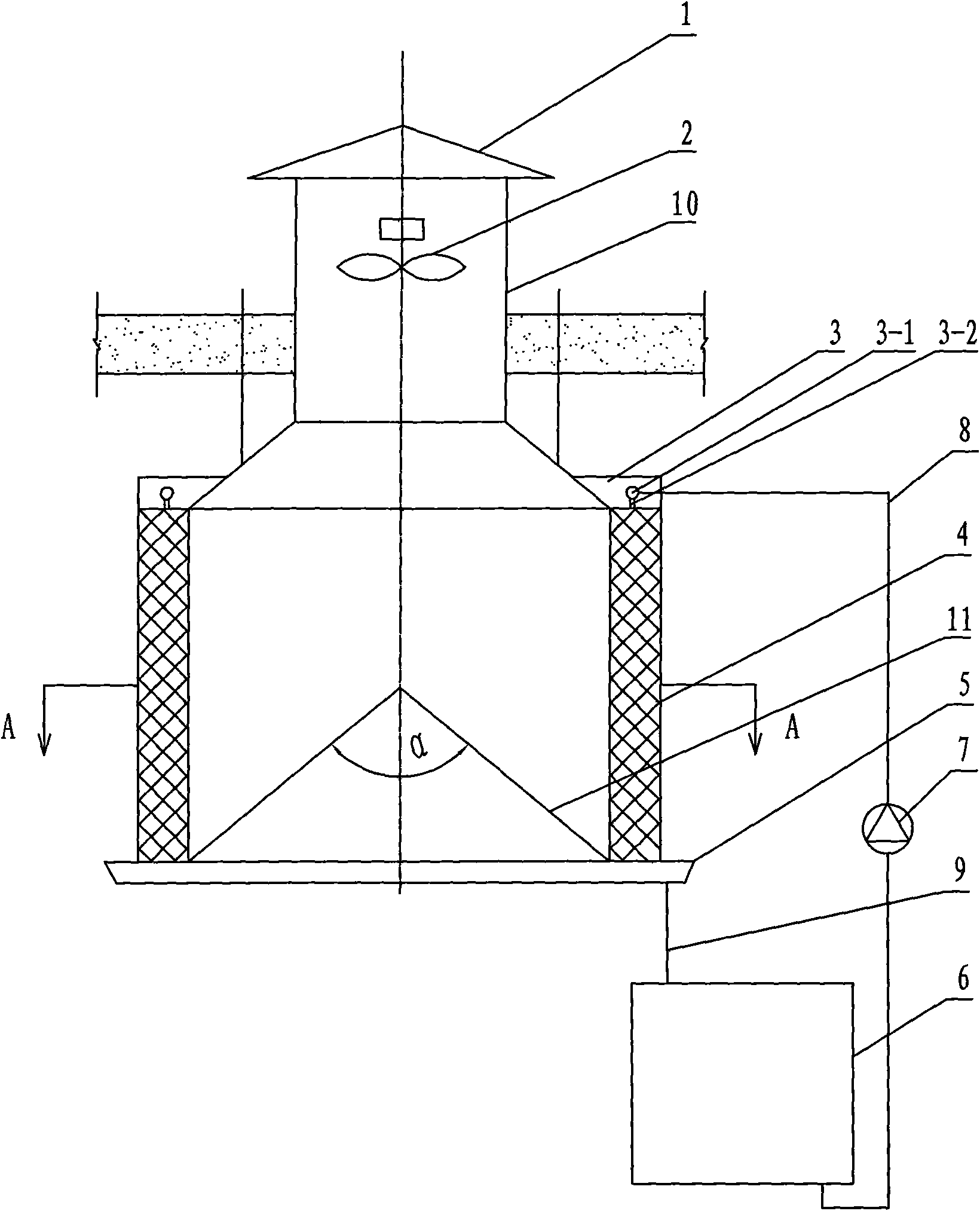 Ventilation and temperature reduction tower of high-temperature workshop