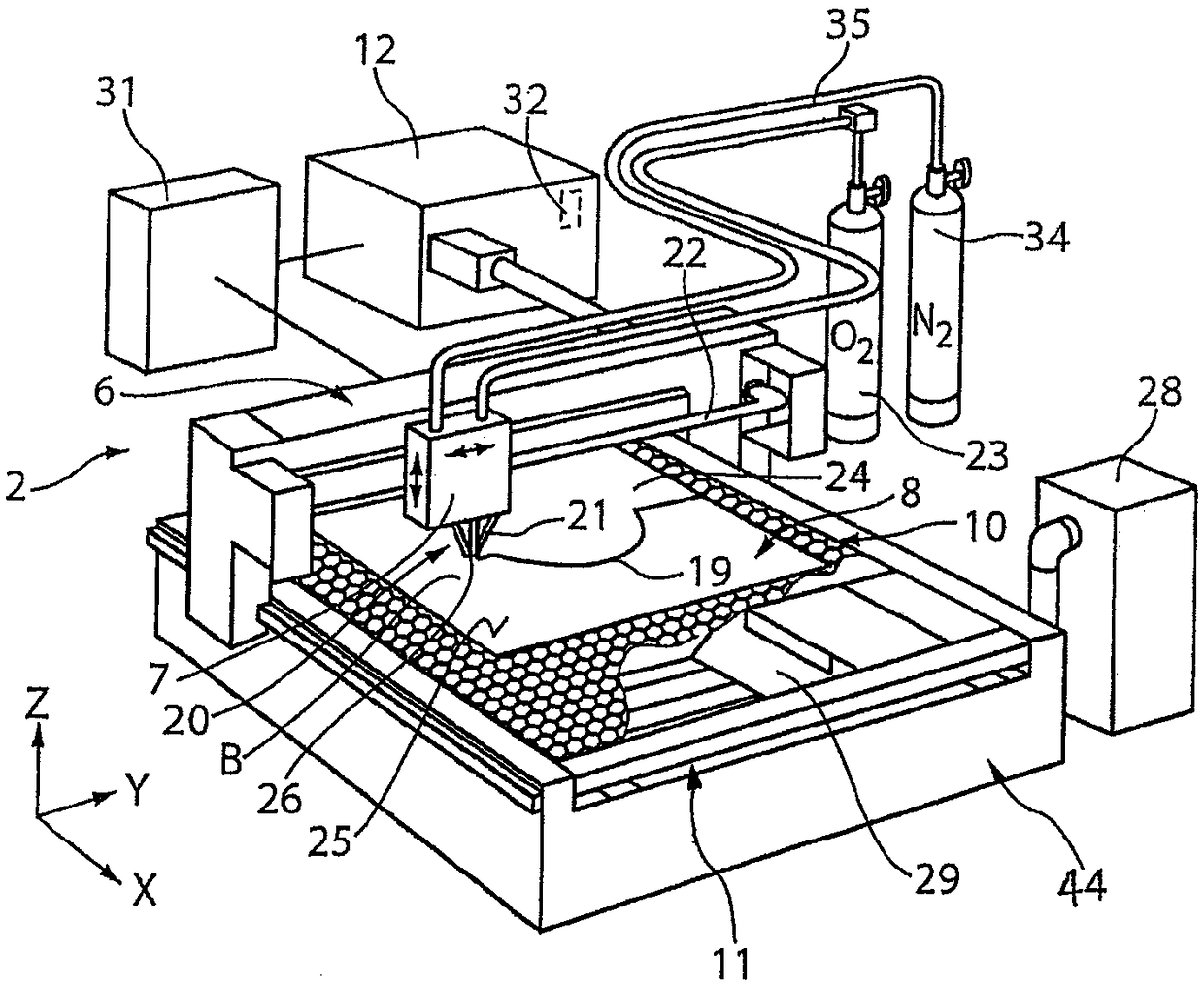 Method for the cutting processing of a panel-type material in a machine, and a machine for the cutting processing of the panel-type material, in particular for carrying out the method