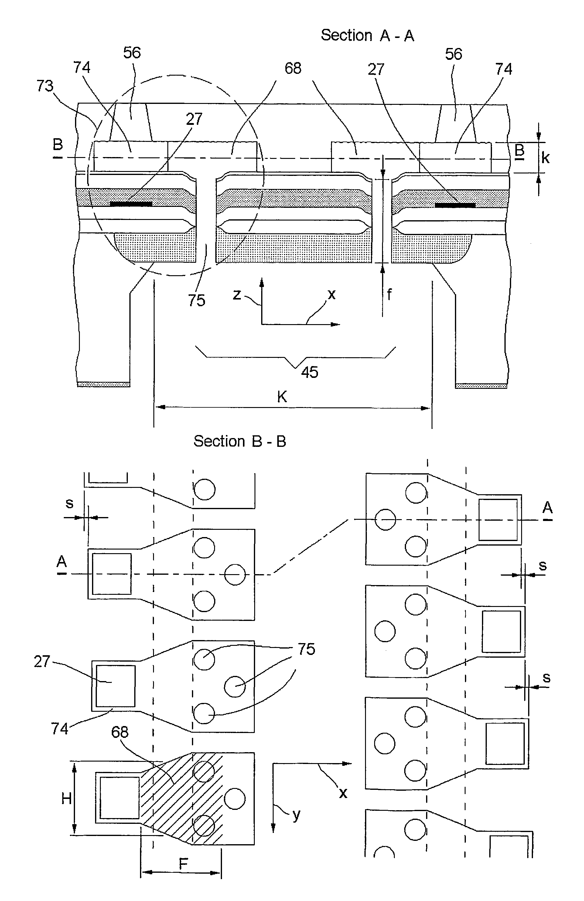 Monolithic printhead with multiple ink feeder channels and relative manufacturing process