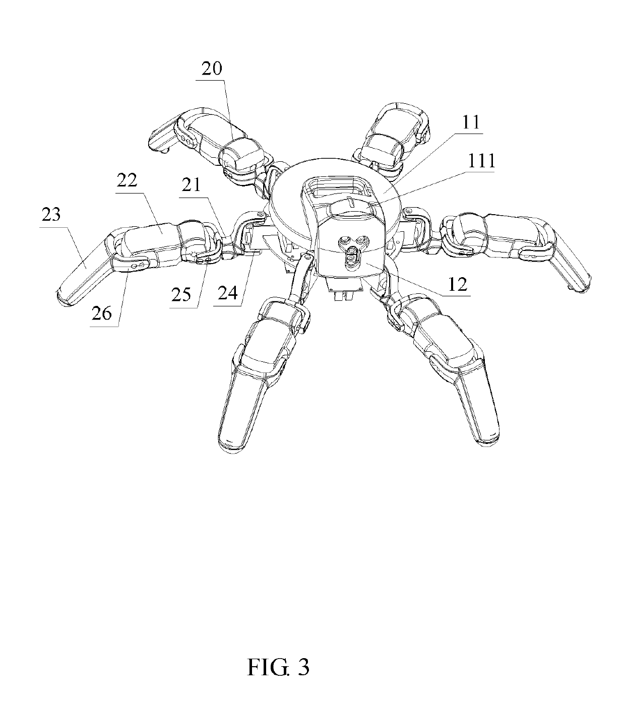 General-purpose six-legged walking robot, and main structure thereof