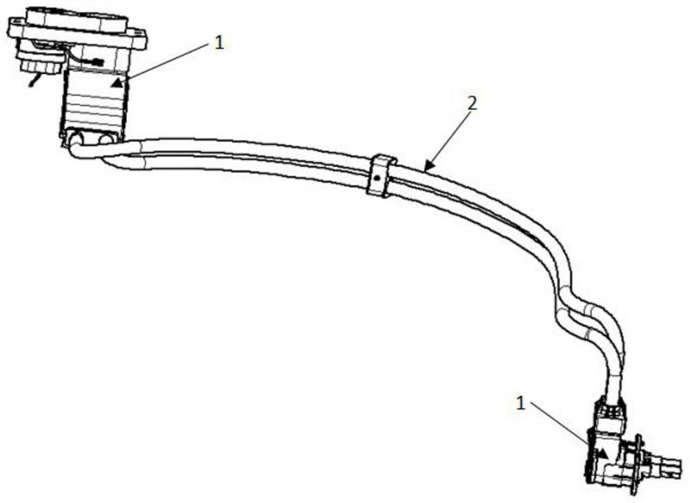 Connector assembly with solid cooling medium and vehicle