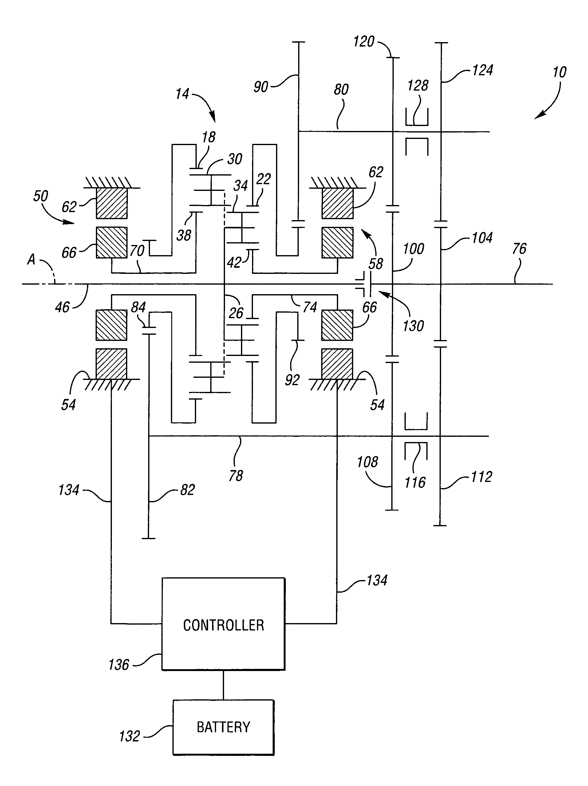 Compound differential dual power path transmission