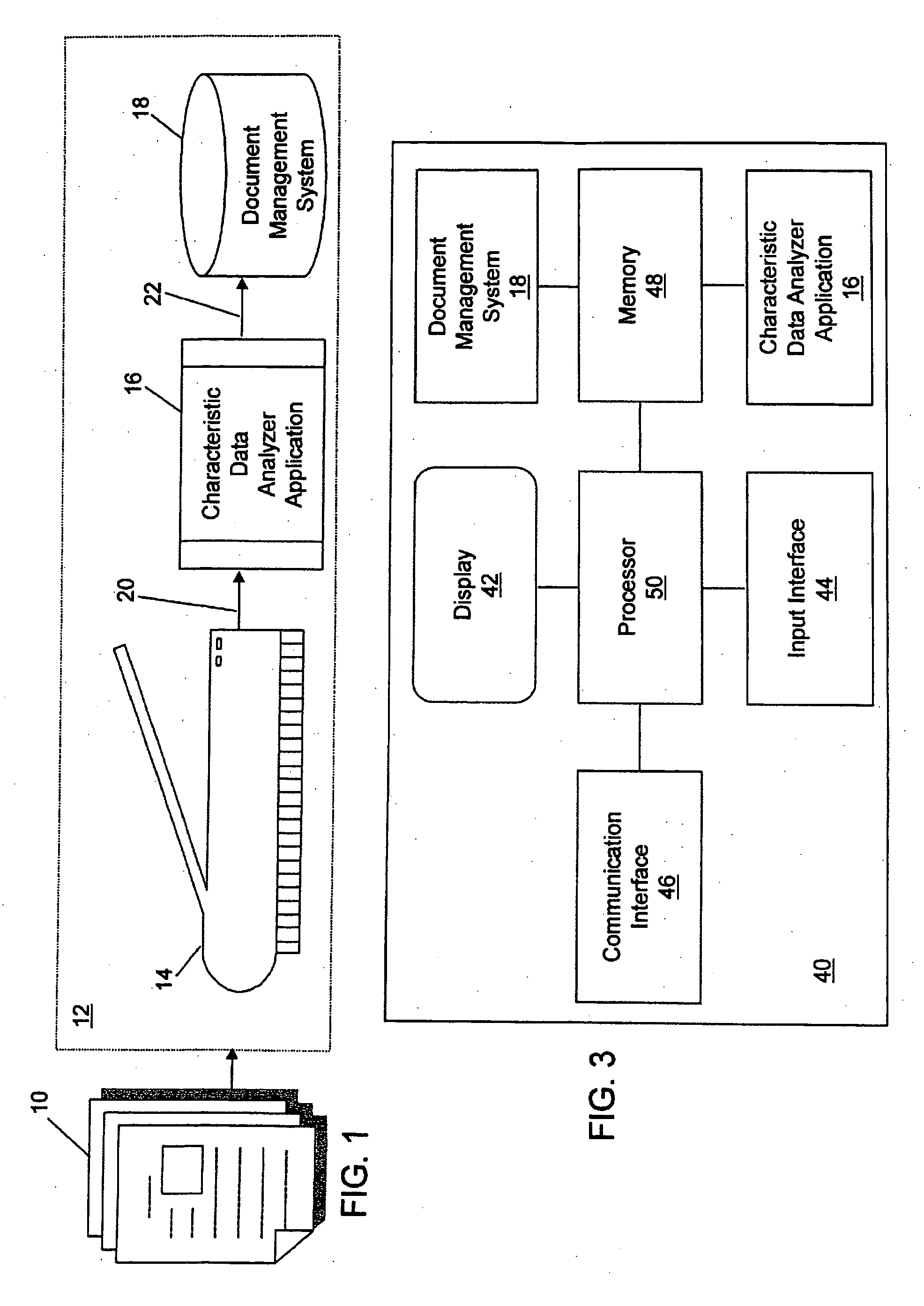 System and method for defining characteristic data of a scanned document