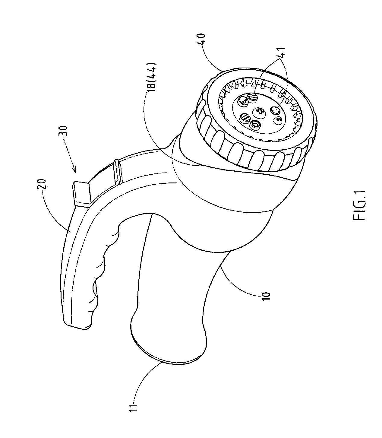 Garden hose nozzle provided with a whirling action