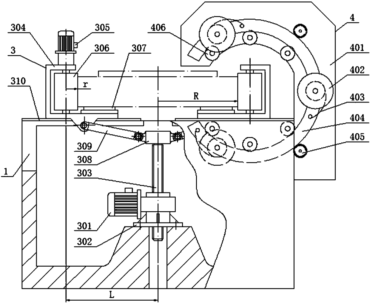 High-efficiency packaging machine and packaging method for rotating bearing