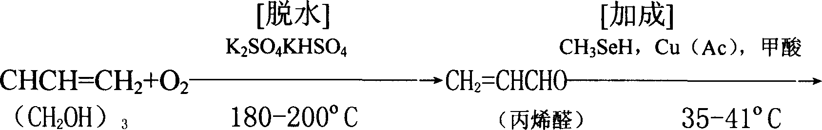 Methyleneseleno propanel method for preparing selenoic methionine