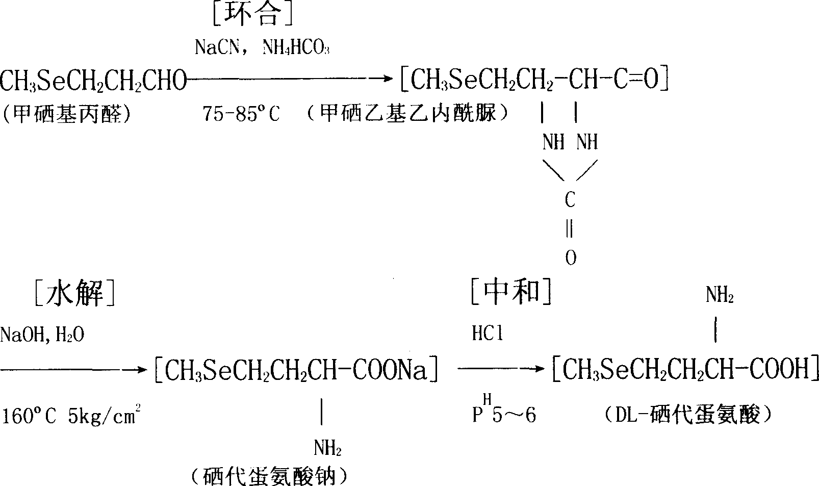 Methyleneseleno propanel method for preparing selenoic methionine