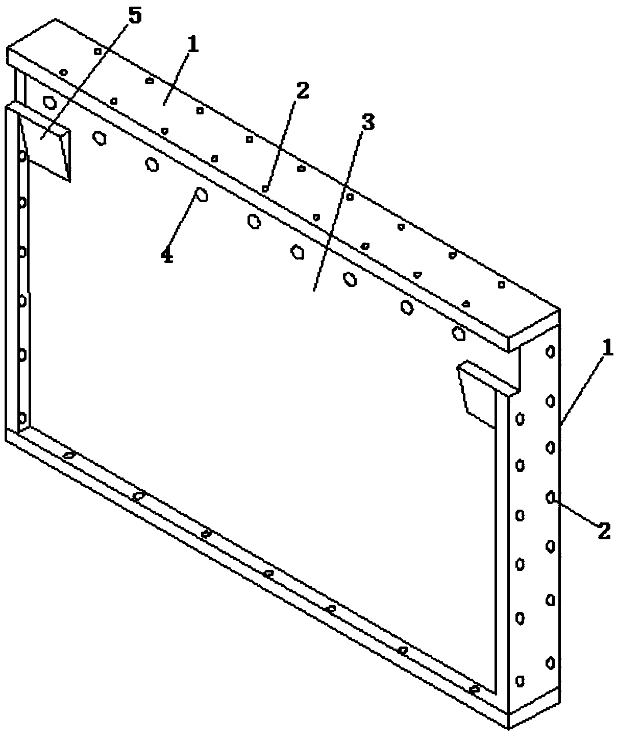 Assembled double steel plate combined shear wall structure with rib plates and construction method of structure