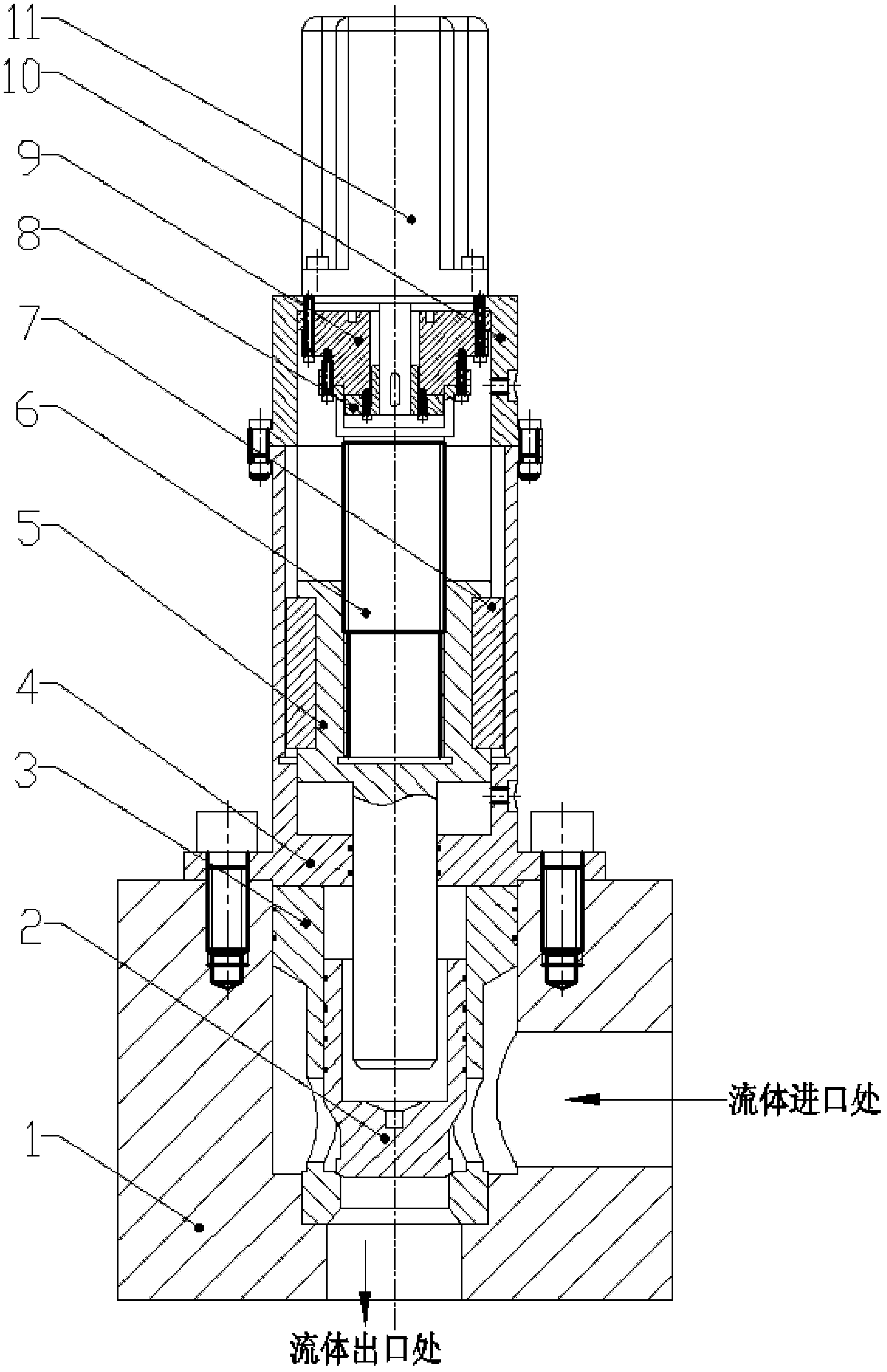 Combined type flow valve for liquid of high-pressure large-flow alternating current servo direct-drive machine