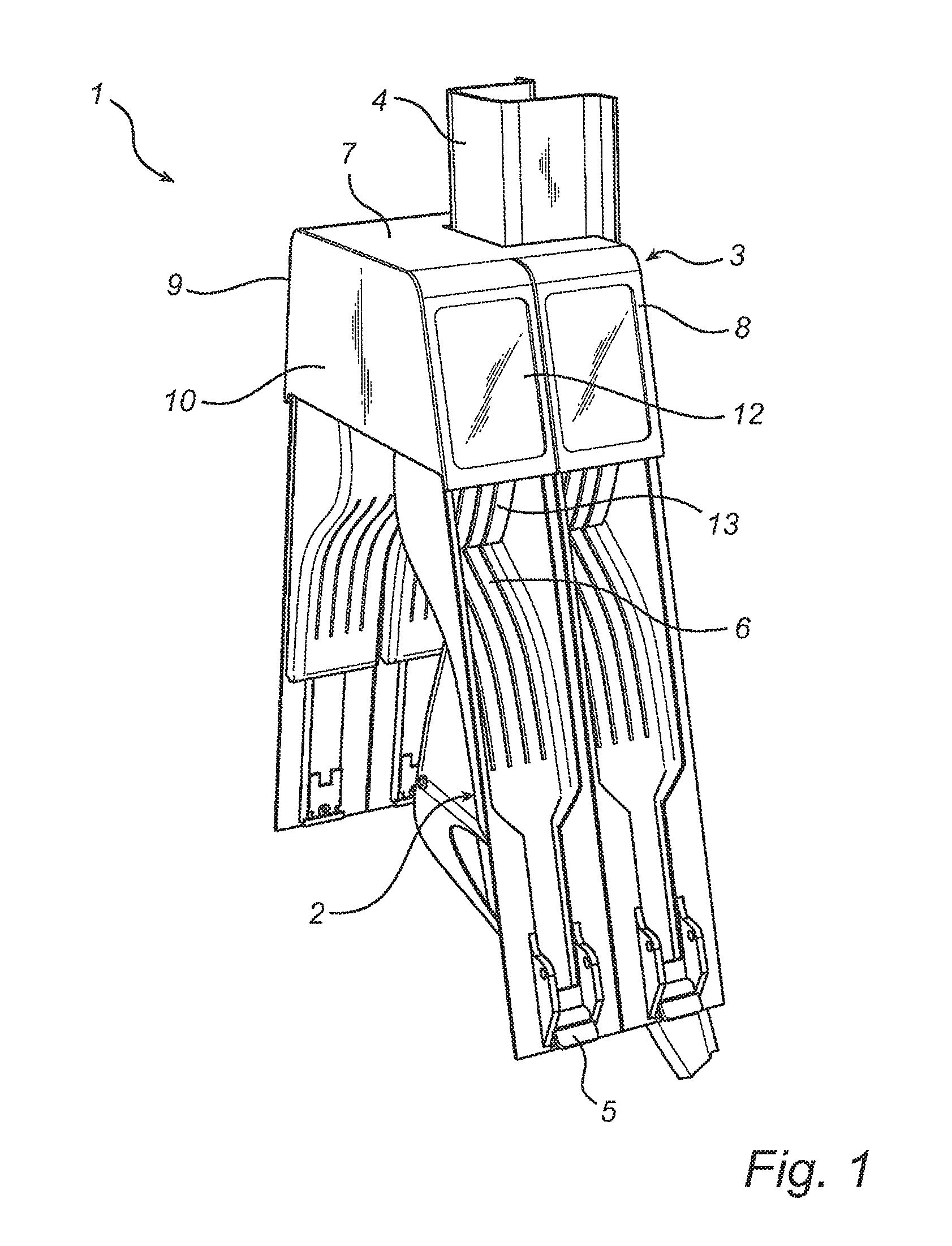 Nozzle boot arrangement, a nozzle boot module, a fuel dispensing unit, and a method of manufacturing such a nozzle boot arrangement