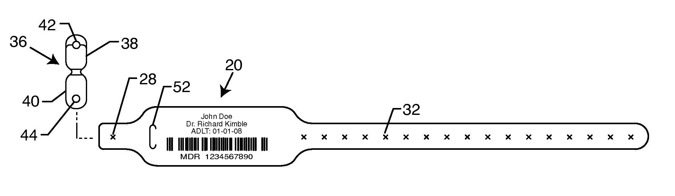 Closure mechanism for an identification medium adapted for receiving indicia forming material and dual closure means