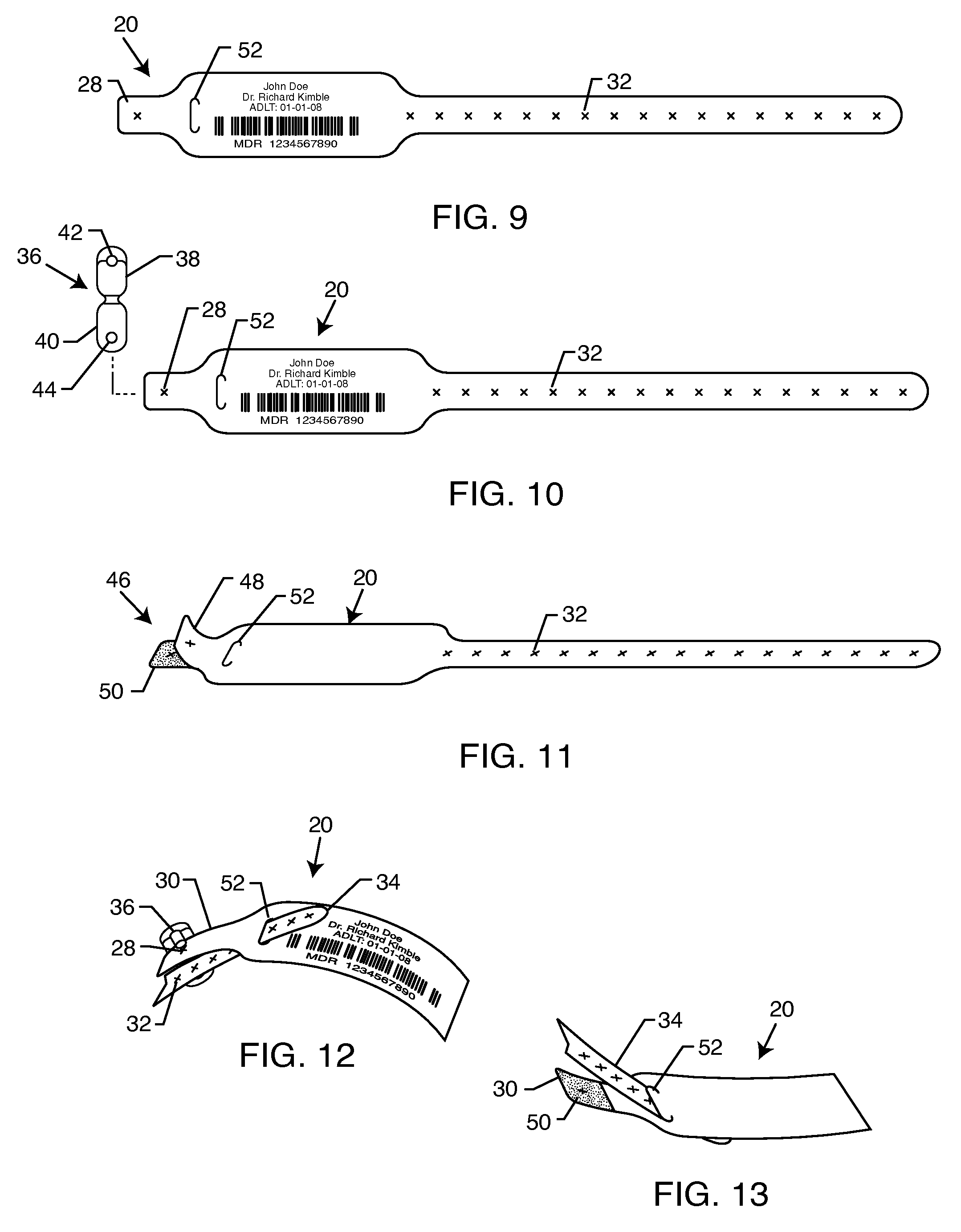 Closure mechanism for an identification medium adapted for receiving indicia forming material and dual closure means