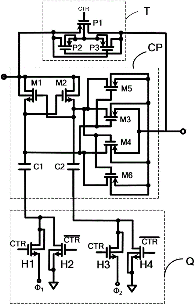 Charge pump based on voltage multiplier cascade connection