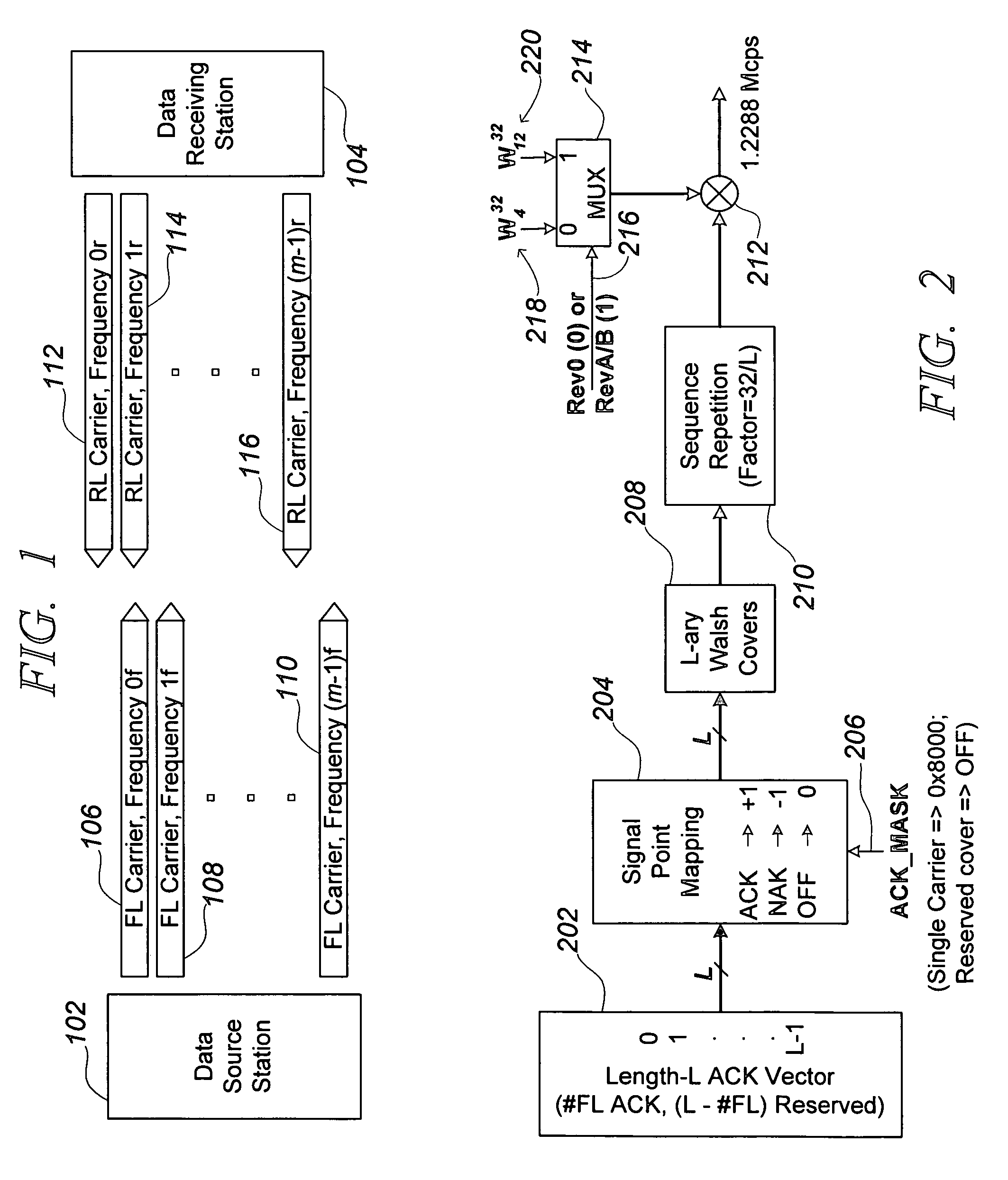 Reverse-link structure for a multi-carrier communication system