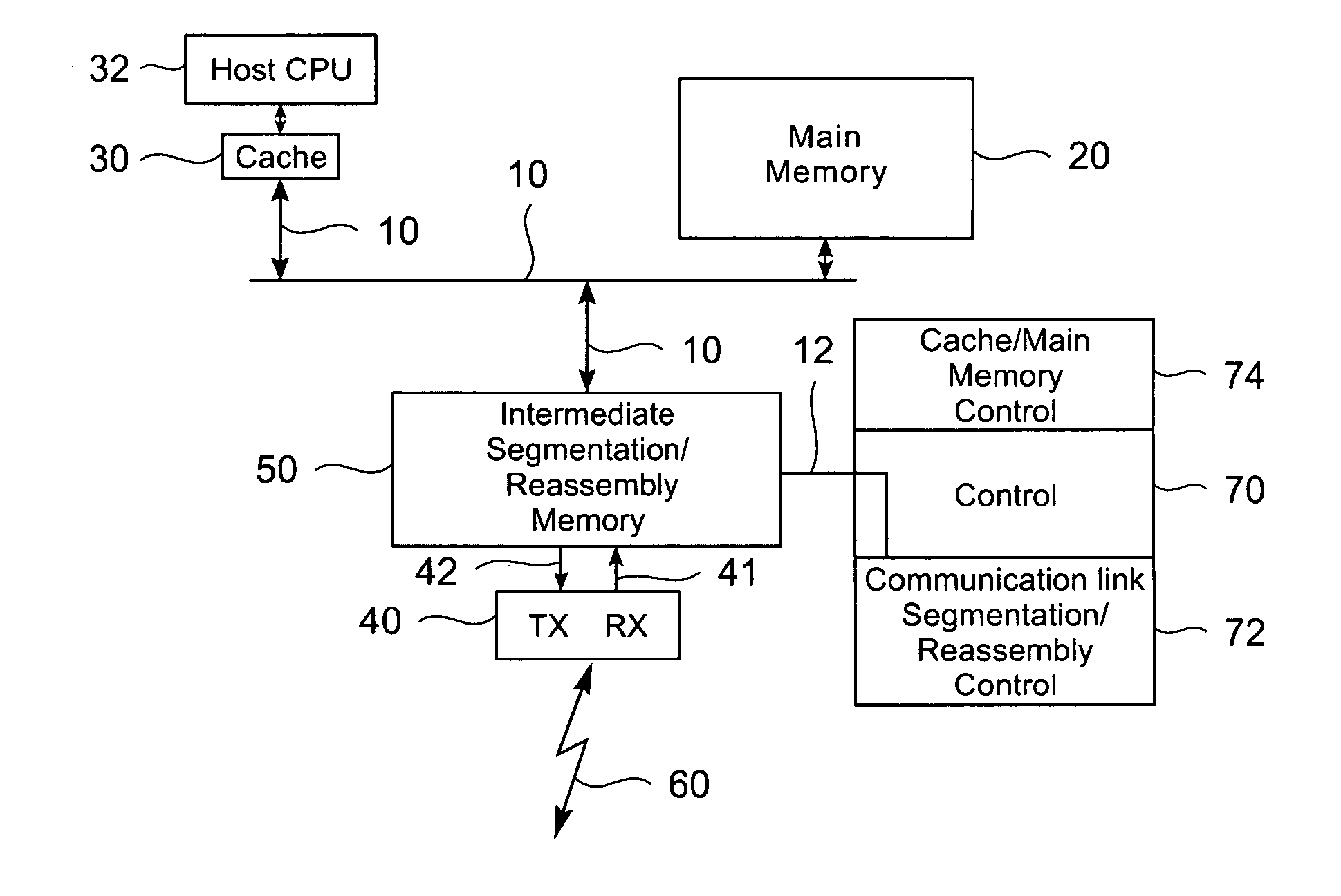 Method and apparatus for intermediate buffer segmentation and reassembly