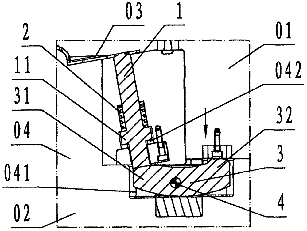 Simple inclined core pulling device for injection mold
