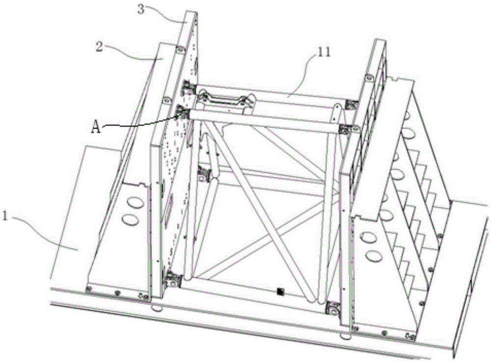 Manufacturing process and tooling of a variable-section truss arm