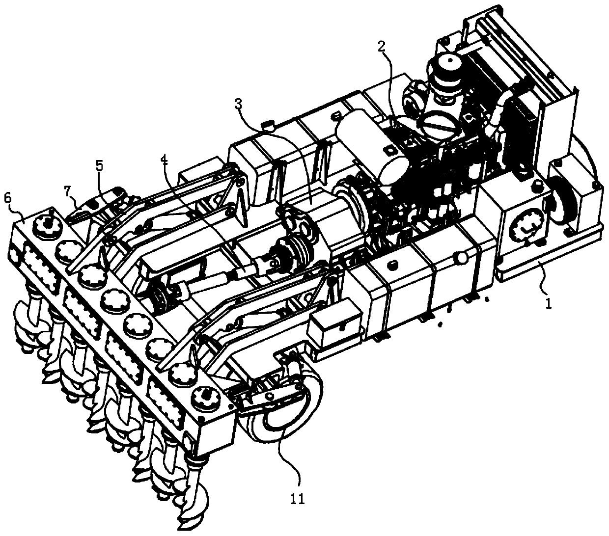 Subsoiler based on independent driving system and working method