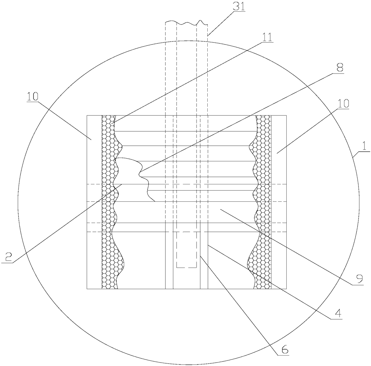 Cylinder-driven folding-curtain water regulating mechanism