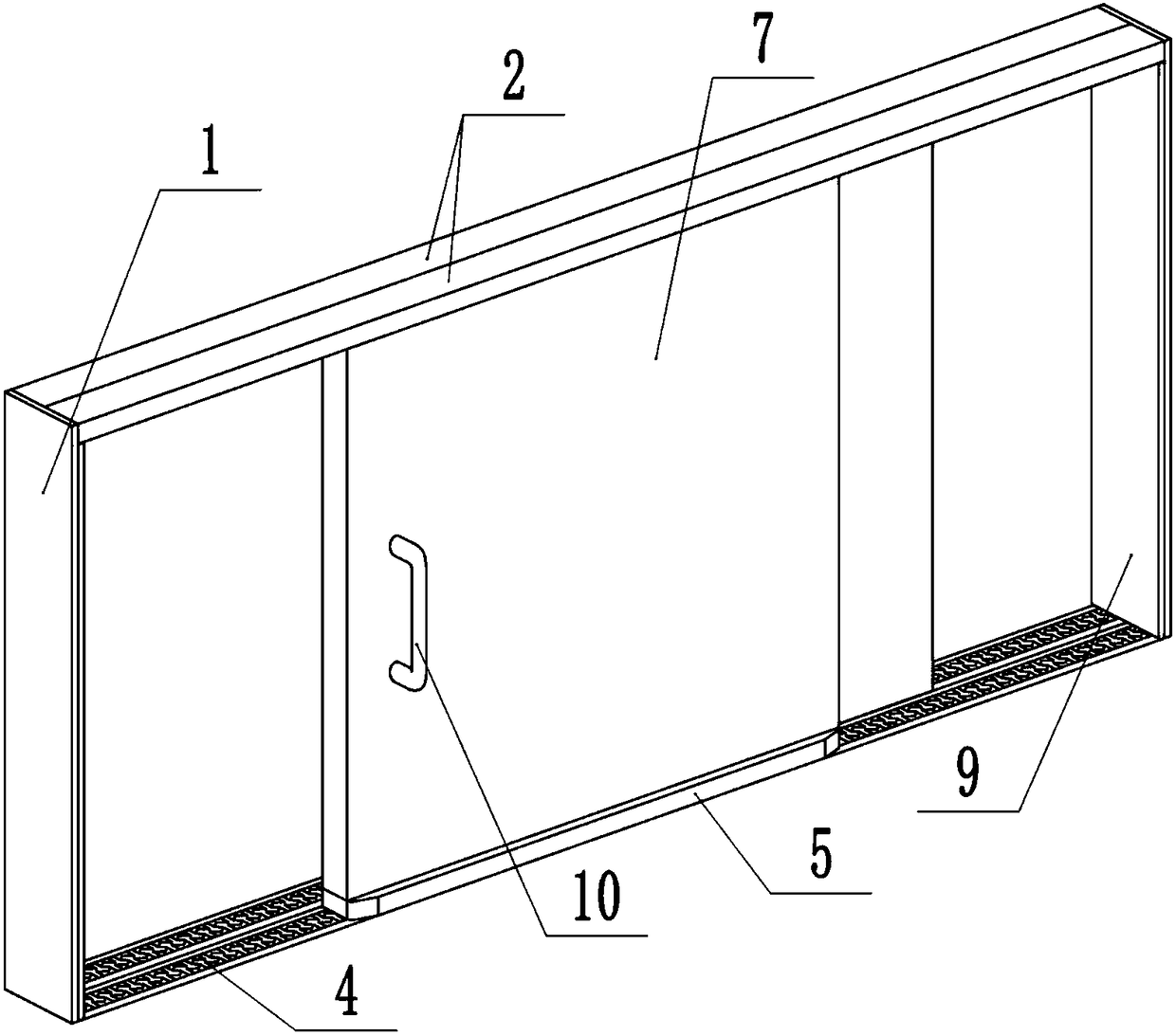 Embedded dust-proof track sliding door